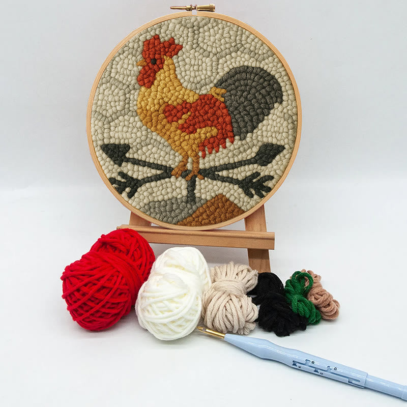  Dawn Rooster Punch Needle Kit - Animal Stitching Artwork | Easy Craft For Adults And Children  - image 9