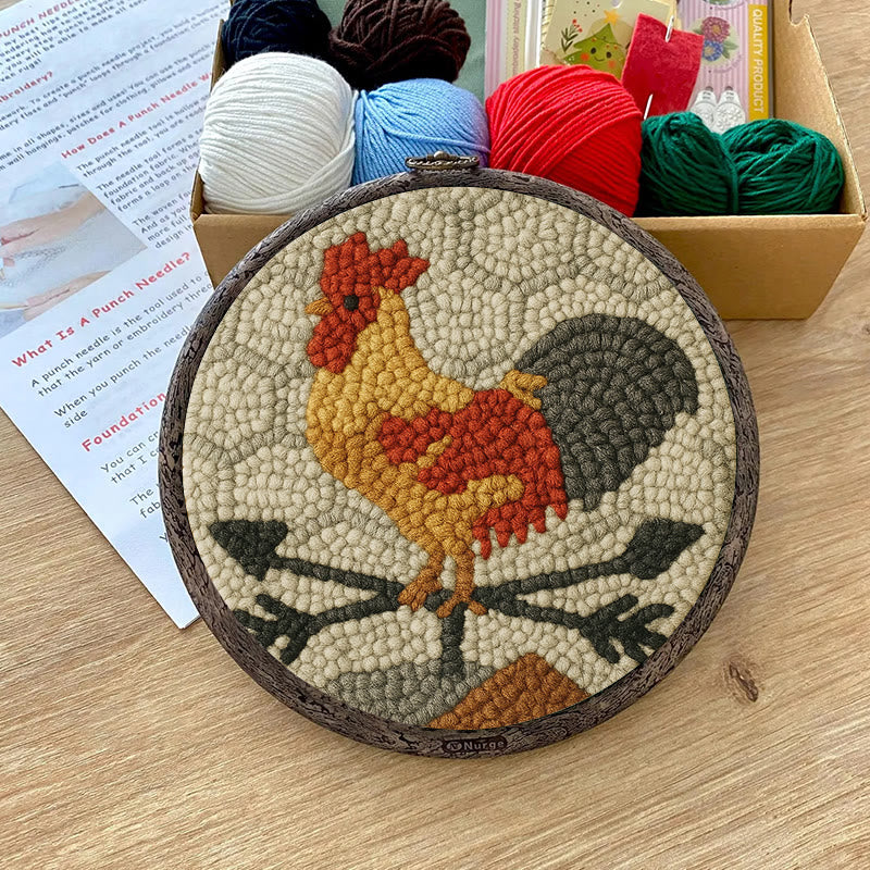  Dawn Rooster Punch Needle Kit - Animal Stitching Artwork | Easy Craft For Adults And Children  - image 7