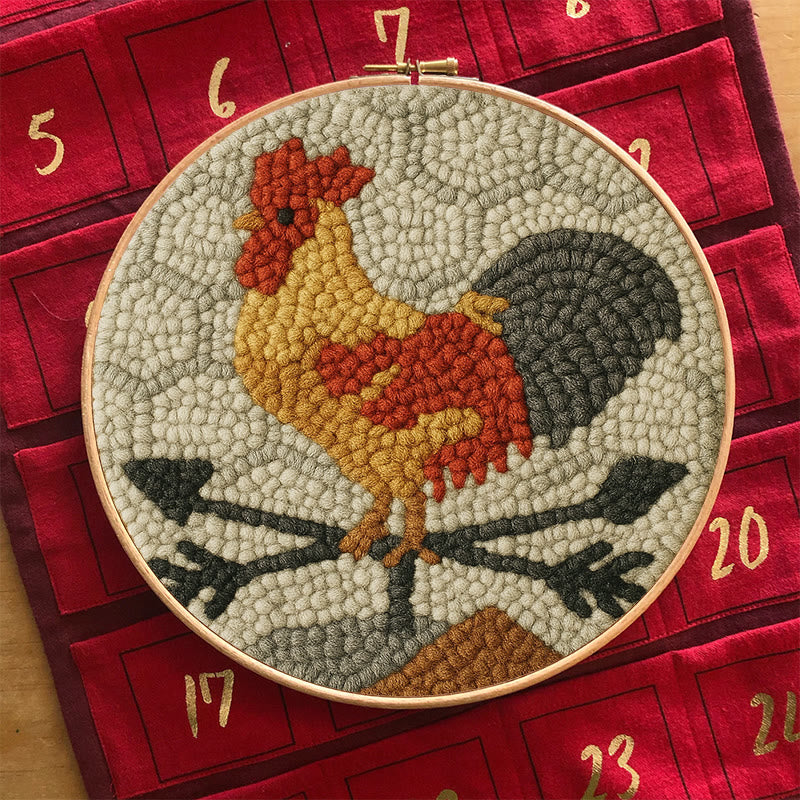  Dawn Rooster Punch Needle Kit - Animal Stitching Artwork | Easy Craft For Adults And Children  - image 4