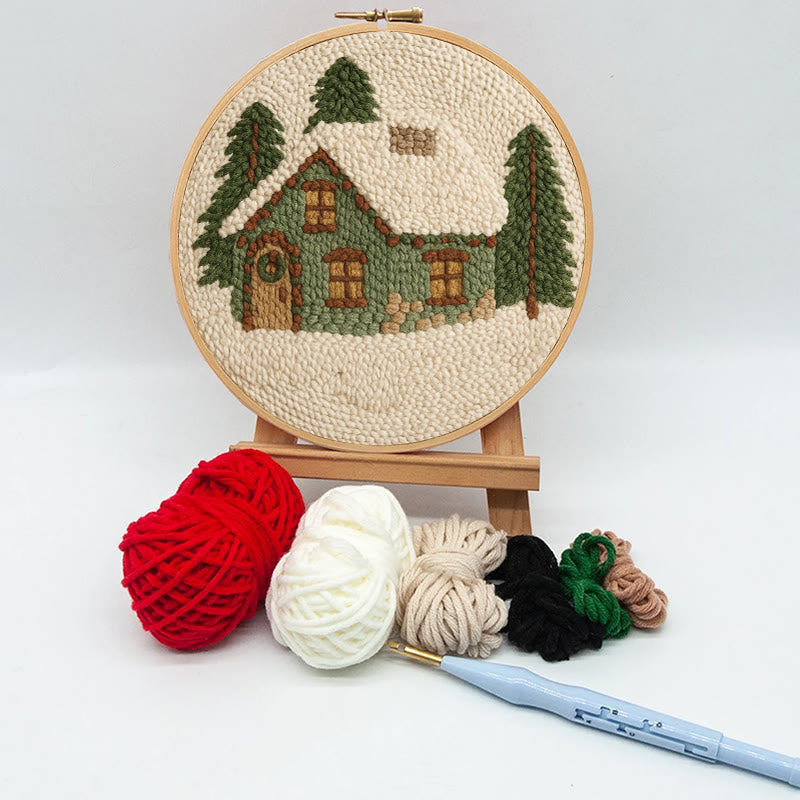  Snowy Forest Punch Needle Kit - Christmas Winter Handicraft | House Scenery For Room Decor - image 9
