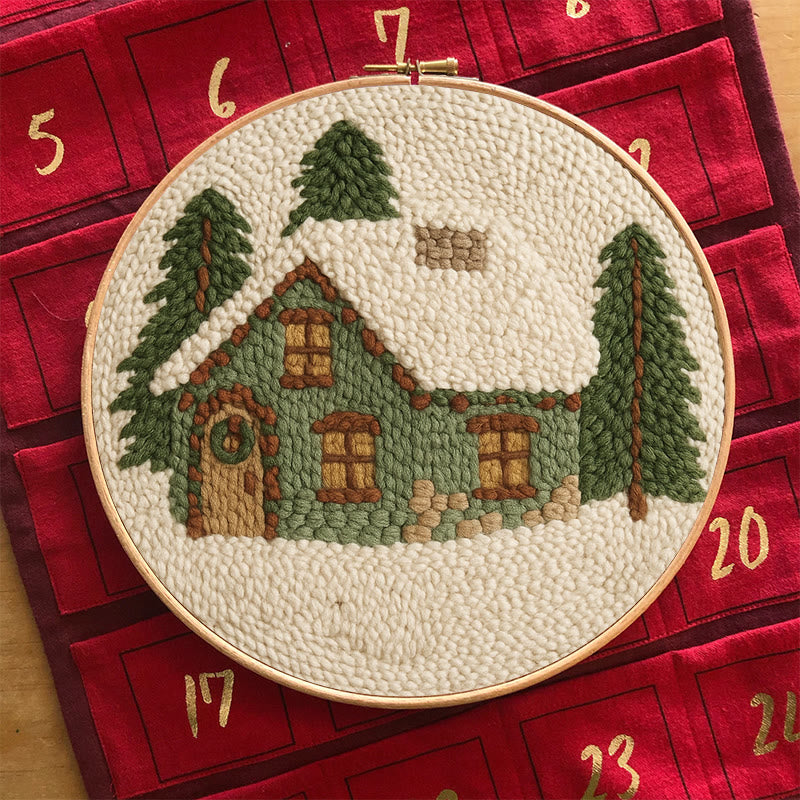  Snowy Forest Punch Needle Kit - Christmas Winter Handicraft | House Scenery For Room Decor - image 4