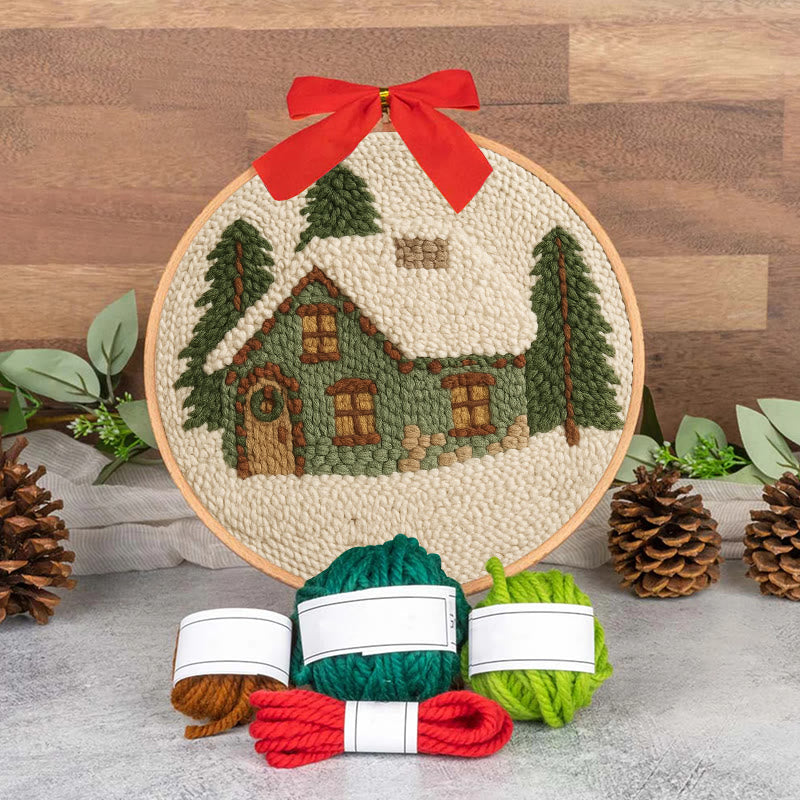  Snowy Forest Punch Needle Kit - Christmas Winter Handicraft | House Scenery For Room Decor - image 6