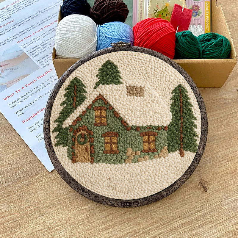  Snowy Forest Punch Needle Kit - Christmas Winter Handicraft | House Scenery For Room Decor - image 7