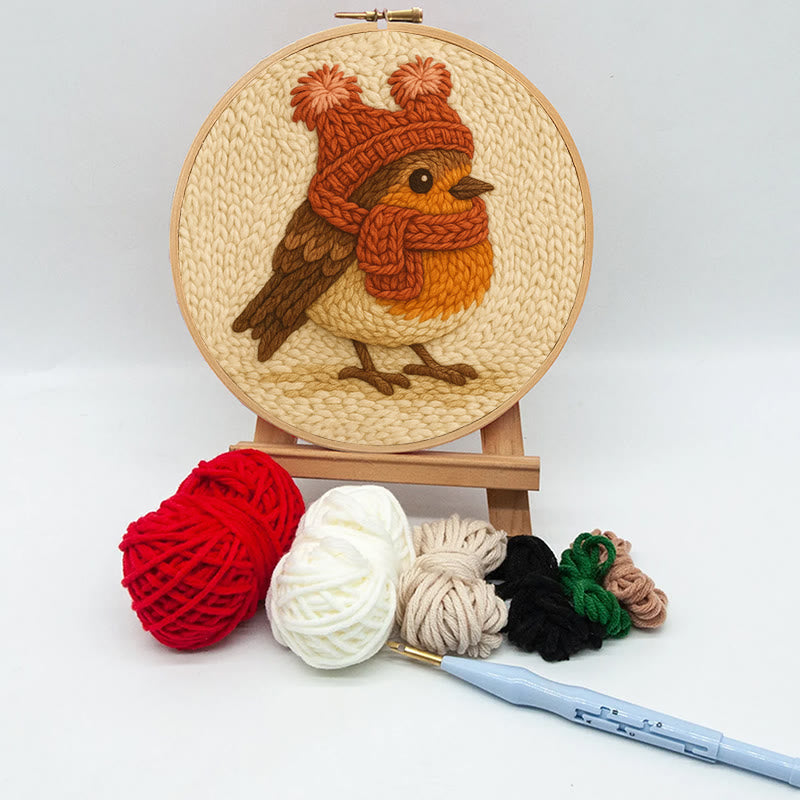 Cute Robin Punch Needle Kit - Handmade Bird Needlework | Diy Yarn Art Craft - image 9