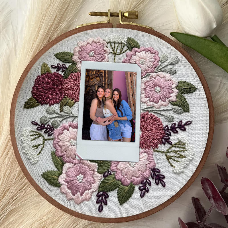 Rubbyoo Embroidery Photo Frame Kit - Blooming Moment | Diy Floral Craft | Perfect Gifts For Wedding  - image 1