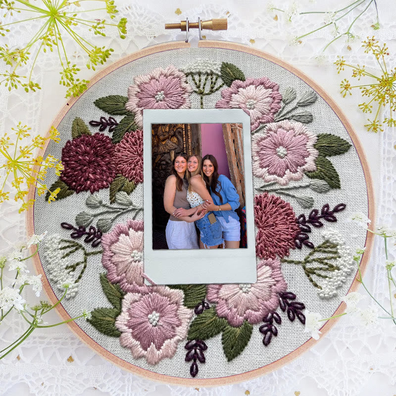 Rubbyoo Embroidery Photo Frame Kit - Blooming Moment | Diy Floral Craft | Perfect Gifts For Wedding  - image 3
