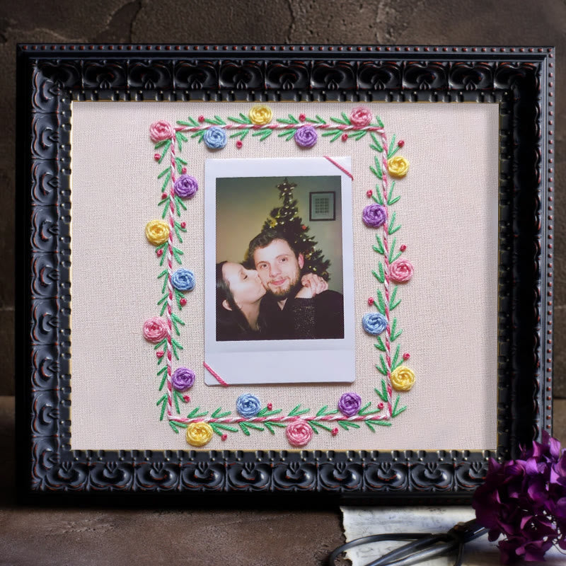 Rubbyoo Embroidery Photo Frame Kit - Colourful Flowers | Easy Needle Craft | Nice Gifts For Lovers - image 8