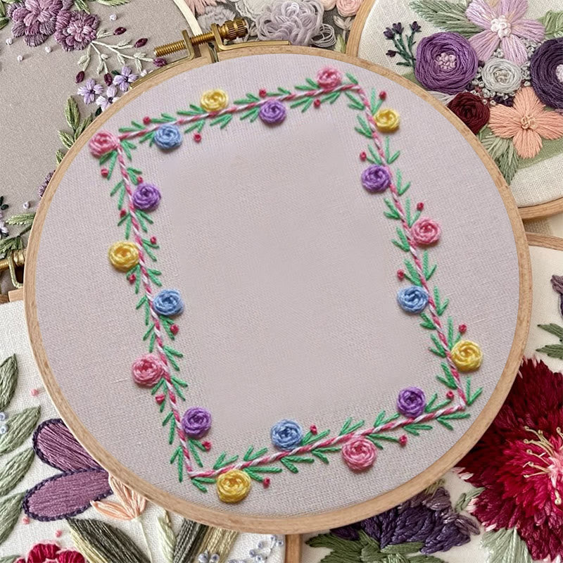 Rubbyoo Embroidery Photo Frame Kit - Colourful Flowers | Easy Needle Craft | Nice Gifts For Lovers - image 5