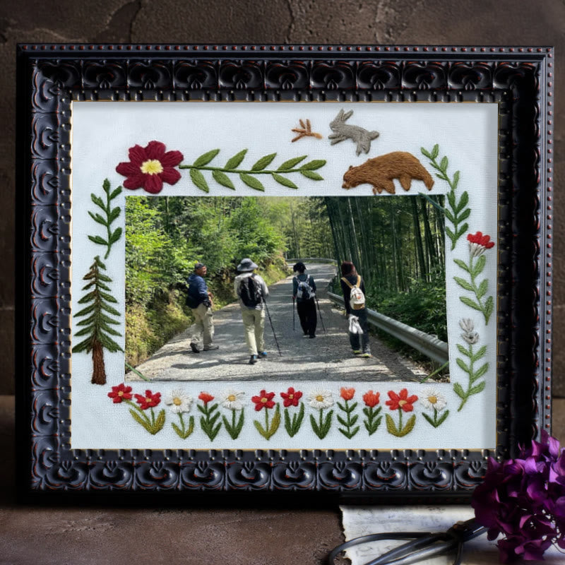 Rubbyoo Embroidery Photo Frame Kit - Floral Mountain Path | Personalized Handicraft | Unique Photo Memory  - image 8