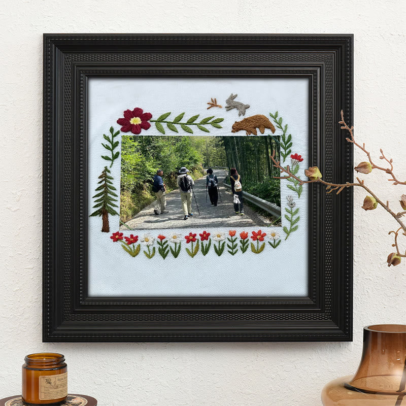 Rubbyoo Embroidery Photo Frame Kit - Floral Mountain Path | Personalized Handicraft | Unique Photo Memory  - image 9