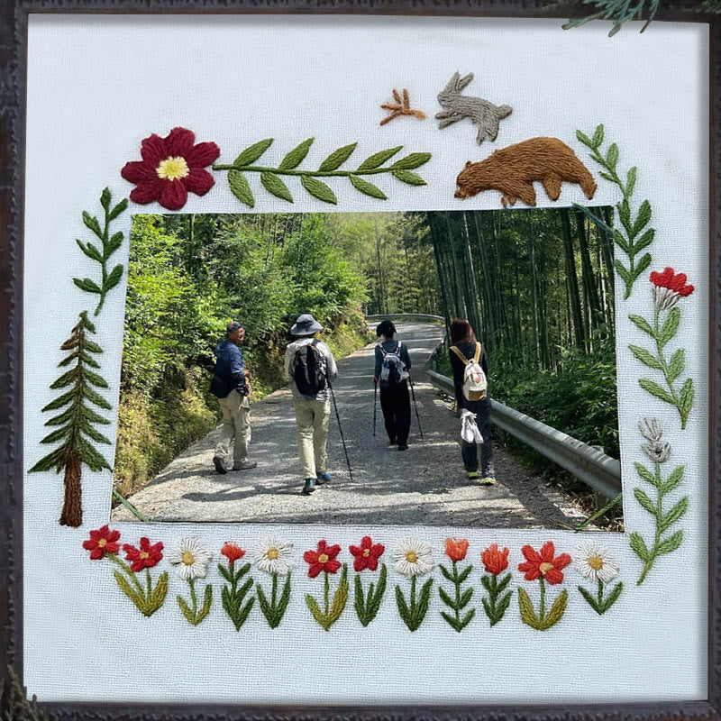 Rubbyoo Embroidery Photo Frame Kit - Floral Mountain Path | Personalized Handicraft | Unique Photo Memory  - image 7