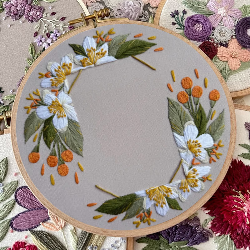 Rubbyoo Embroidery Photo Frame Kit - Beautiful White Flower | Handmade Anniversary Gift | Diy Picture Holder - image 6