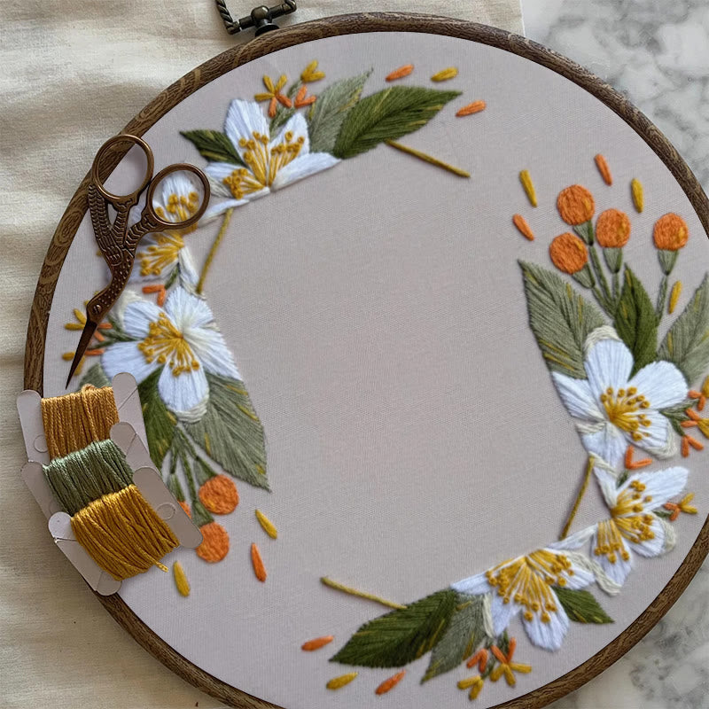 Rubbyoo Embroidery Photo Frame Kit - Beautiful White Flower | Handmade Anniversary Gift | Diy Picture Holder - image 5