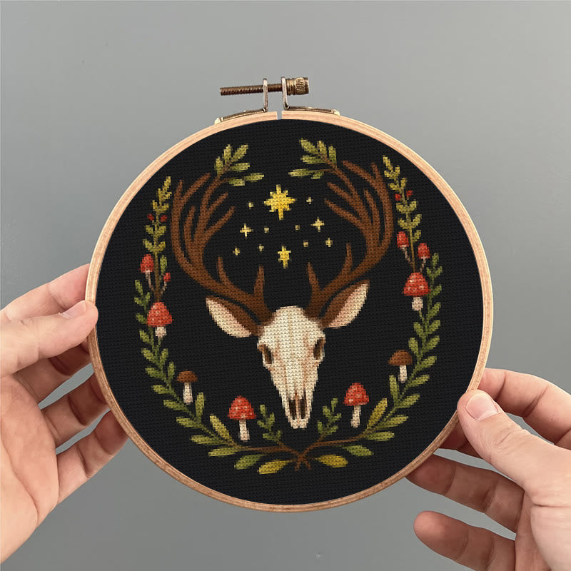  Cross Stitch Kit - Deer Skull | Christmas Handmade Craft | Witchy Wall Art  - image 7