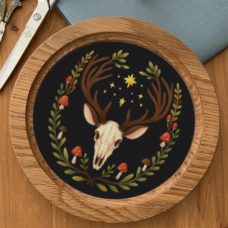  Cross Stitch Kit - Deer Skull | Christmas Handmade Craft | Witchy Wall Art  - image 6