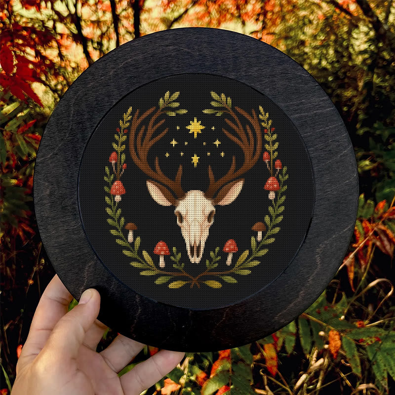  Cross Stitch Kit - Deer Skull | Christmas Handmade Craft | Witchy Wall Art  - image 8