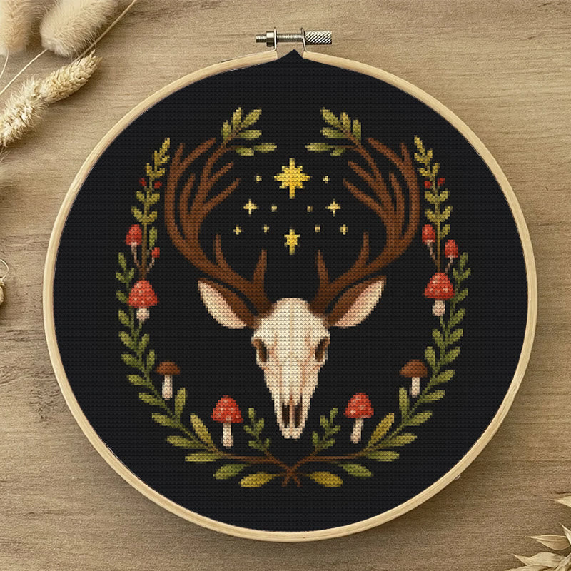  Cross Stitch Kit - Deer Skull | Christmas Handmade Craft | Witchy Wall Art  - image 2