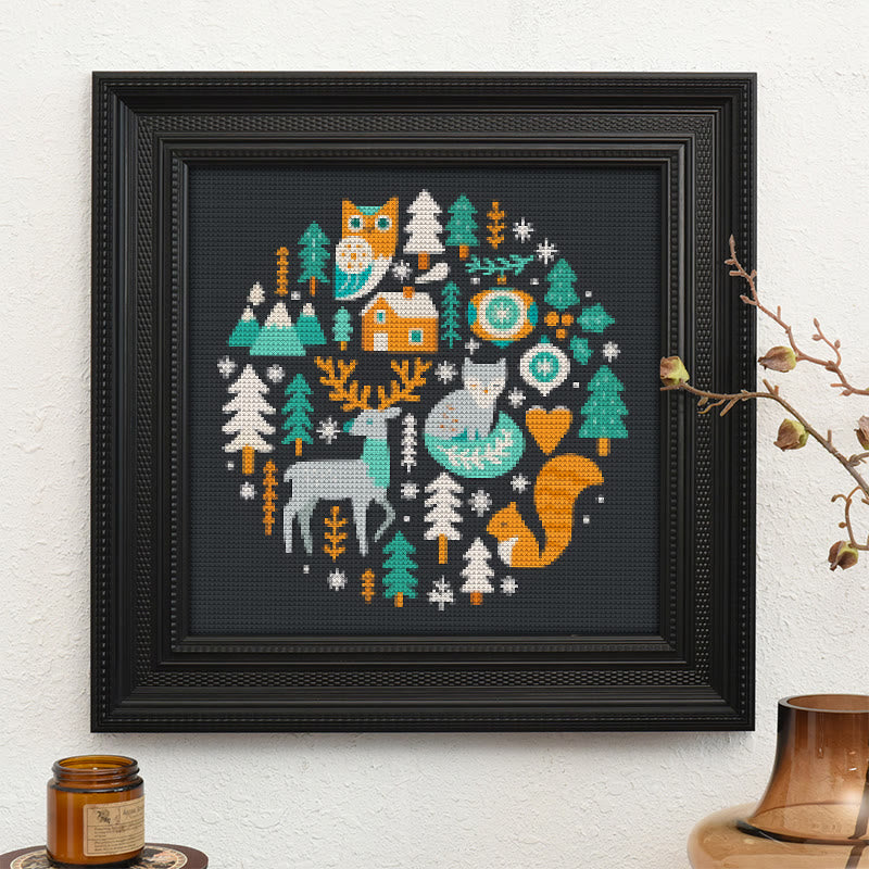  Cross Stitch Kit - Christmas Forest | Unique Holiday Ornament | Easy Handmade Needlecraft - image 9