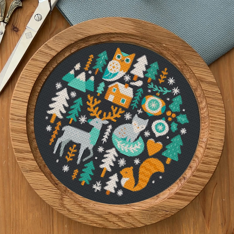  Cross Stitch Kit - Christmas Forest | Unique Holiday Ornament | Easy Handmade Needlecraft - image 8