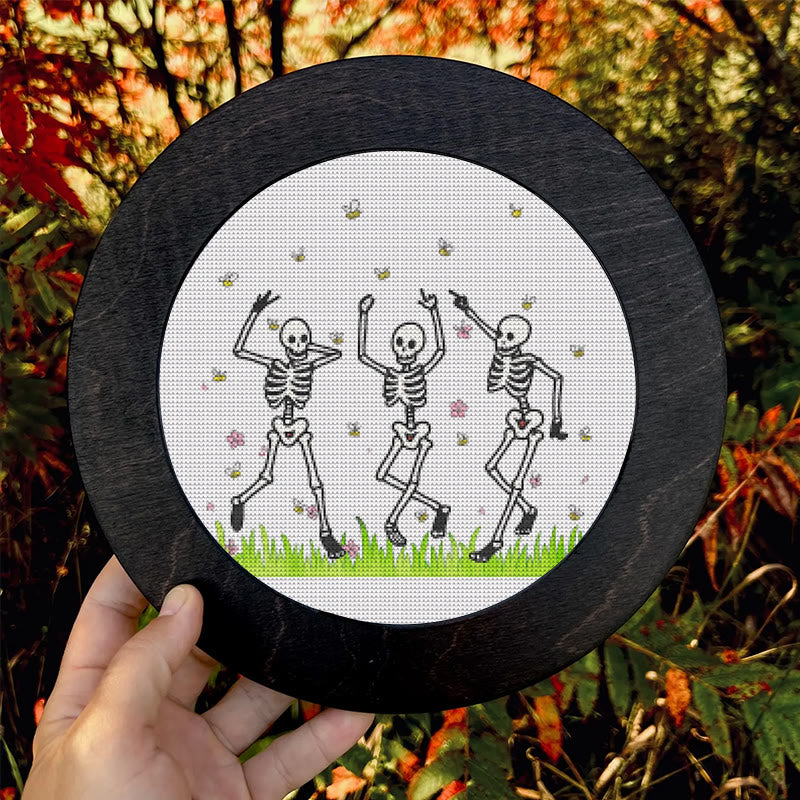  Cross Stitch Kit -  Skeleton Party | Spooky Halloween Craft | Beginner Needle Artwork - image 8