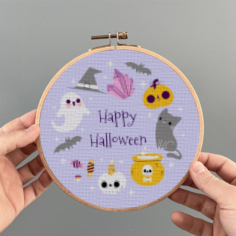  Cross Stitch Kit - Happy Halloween | Halloween Stitch Artwork | Diy Holiday Craft For Decoration - image 5
