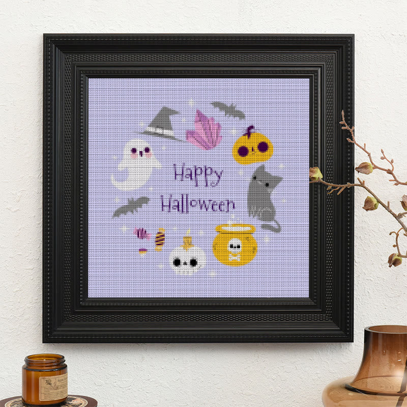  Cross Stitch Kit - Happy Halloween | Halloween Stitch Artwork | Diy Holiday Craft For Decoration - image 9