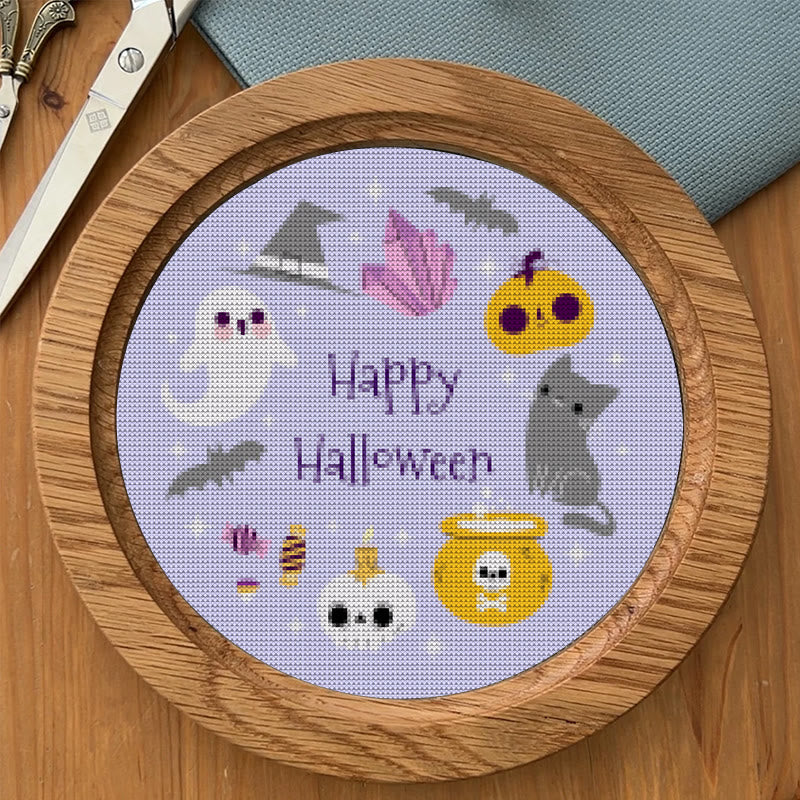  Cross Stitch Kit - Happy Halloween | Halloween Stitch Artwork | Diy Holiday Craft For Decoration - image 7