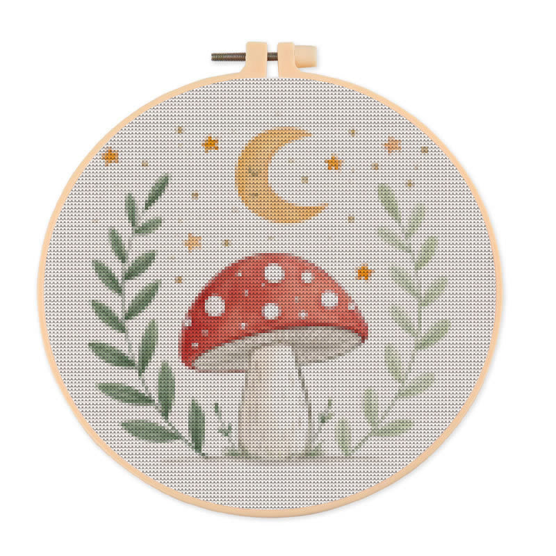  Cross Stitch Kit - Red Mushrooms |  Needlepoint Arts Crafts | Gifts For Diy Enthusiasts - 20×20cm - image 0