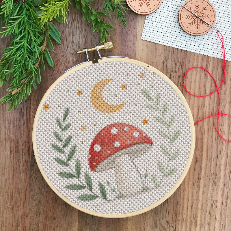  Cross Stitch Kit - Red Mushrooms |  Needlepoint Arts Crafts | Gifts For Diy Enthusiasts - image 6