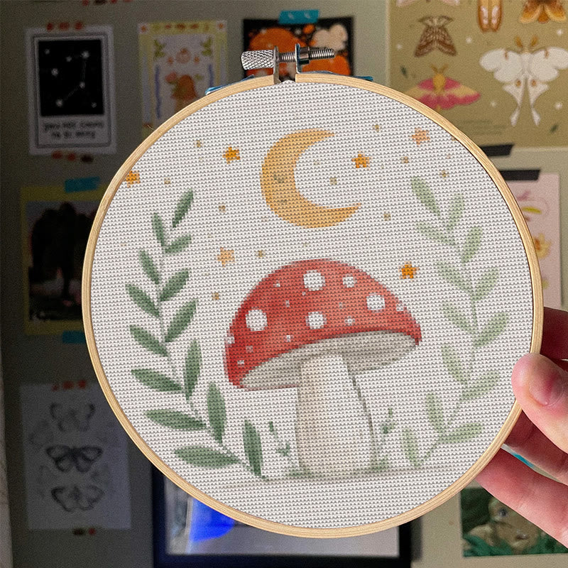  Cross Stitch Kit - Red Mushrooms |  Needlepoint Arts Crafts | Gifts For Diy Enthusiasts - image 4