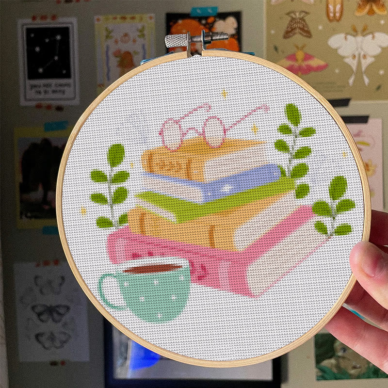  Cross Stitch Kit - Cosy Reading Time | Unique Gift For Books Lovers | Beginner Friendly Handicarft - image 4