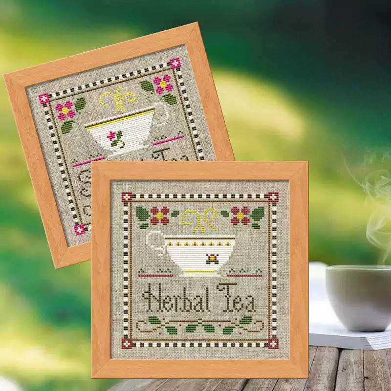  Cross Stitch Kit - Leisure Afternoon Time | Diy Desk Decor | Nice Handicraft For Coffee Lovers - image 6