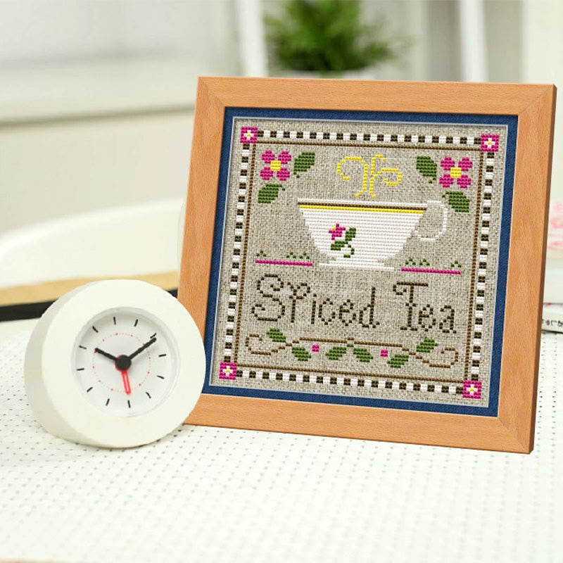  Cross Stitch Kit - Leisure Afternoon Time | Diy Desk Decor | Nice Handicraft For Coffee Lovers - Spiced Tea - image 2
