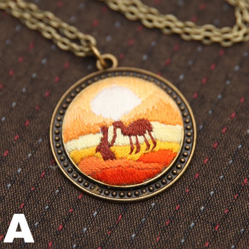 Embroidery Landscape Necklace Kits | Diy Backpack Pendant | Unique Birthday Gifts - A - image 4