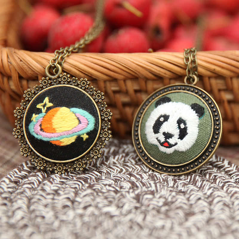 Embroidery Landscape Necklace Kits | Diy Backpack Pendant | Unique Birthday Gifts - image 2