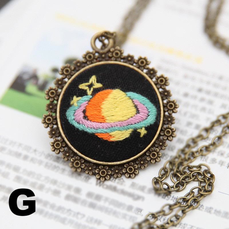 Embroidery Landscape Necklace Kits | Diy Backpack Pendant | Unique Birthday Gifts - G - image 10
