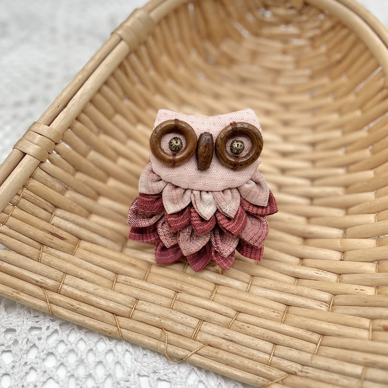 Embroidery  Owl Brooch Kit | Handmade Sewing Artwork | Nice Craft As Birthday Gifts - Red - image 6