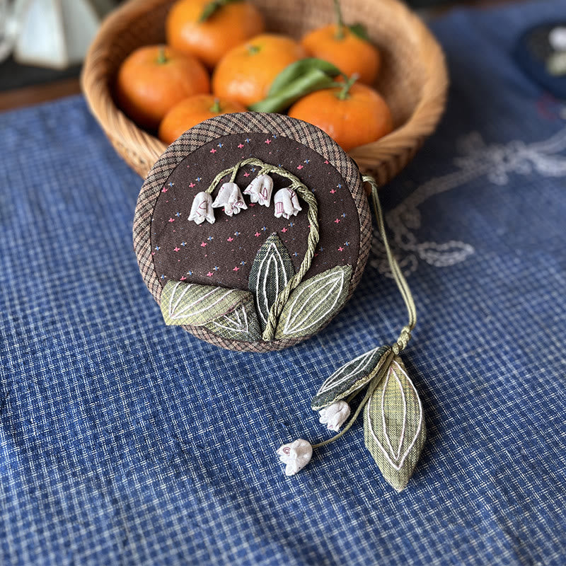 Handmade Mini Coin Purse Kit | Diy Floral Handicraft |  Nice Gifts For Mom - Brown - image 8