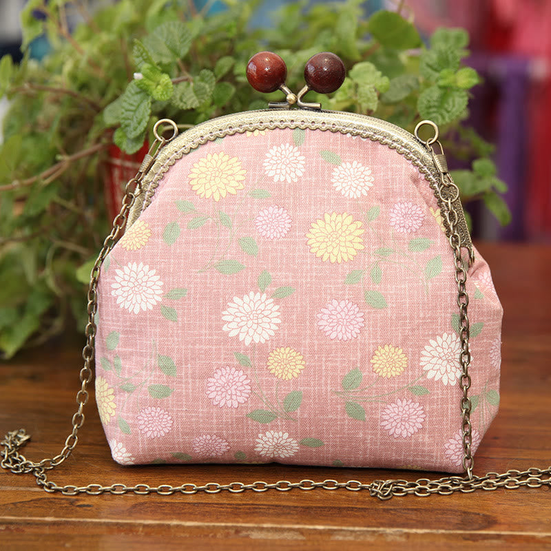 Embroidery Kiss Lock Bag Kit | Floral Crossbody Bag  | Diy Needlework Gifts  - pink - image 2