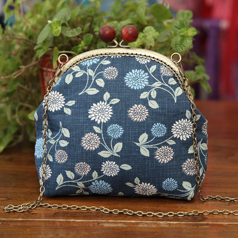 Embroidery Kiss Lock Bag Kit | Floral Crossbody Bag  | Diy Needlework Gifts  - blue - image 4