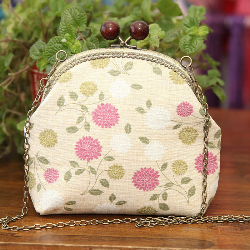 Embroidery Kiss Lock Bag Kit | Floral Crossbody Bag  | Diy Needlework Gifts  - yellow - image 3