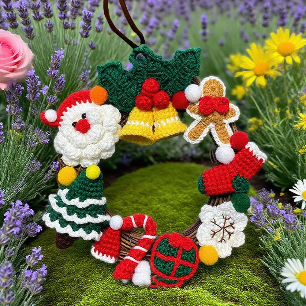 Diy Handmade Christmas Wreath Crochet Kit - Christmas Celebration Gifts | Christmas Home Ornament - image 1