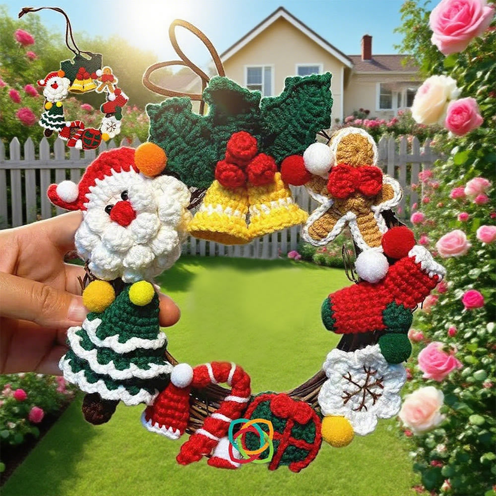 Diy Handmade Christmas Wreath Crochet Kit - Christmas Celebration Gifts | Christmas Home Ornament - image 2