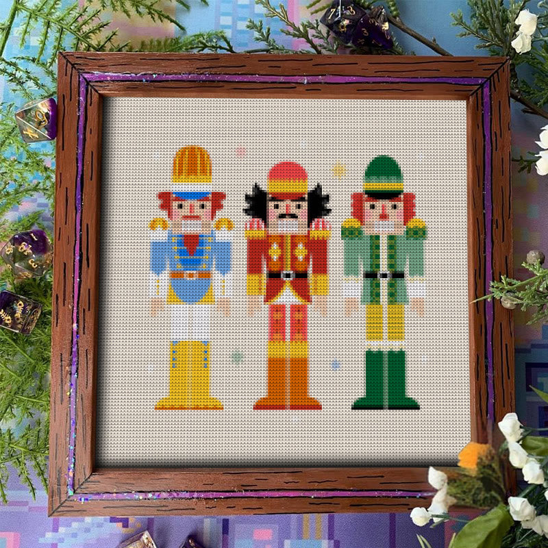 Cross Stitch Kit - Nutcracker Soldiers | Diy Handmade Artwork | Christmas Home Ddecor - Nutcracker Soldiers - image 0