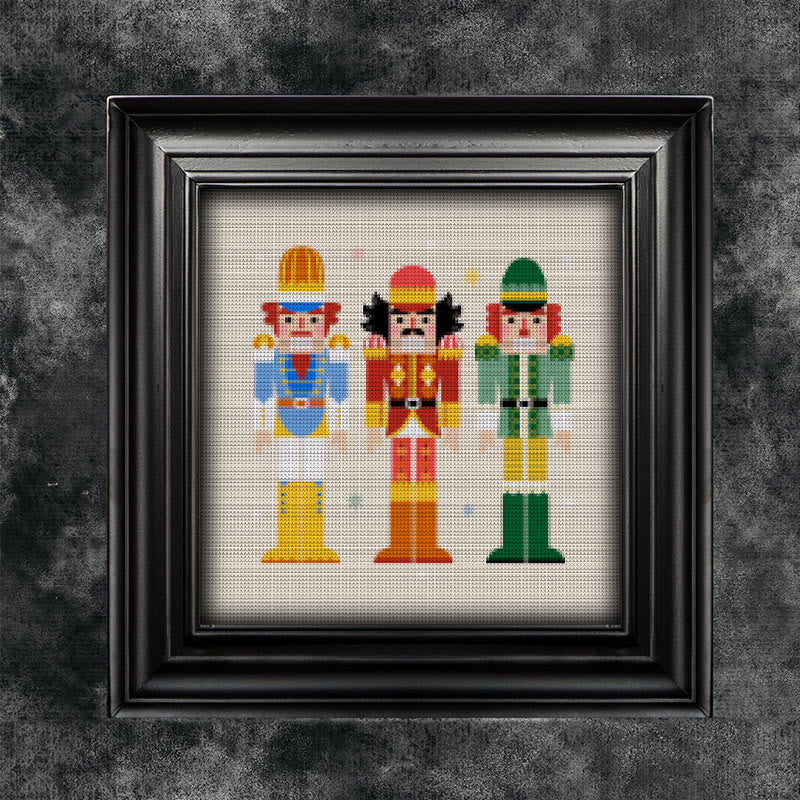 Cross Stitch Kit - Nutcracker Soldiers | Diy Handmade Artwork | Christmas Home Ddecor - image 2