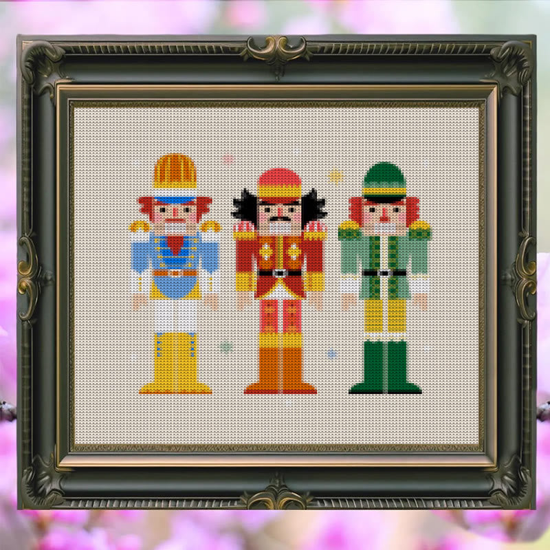 Cross Stitch Kit - Nutcracker Soldiers | Diy Handmade Artwork | Christmas Home Ddecor - image 3