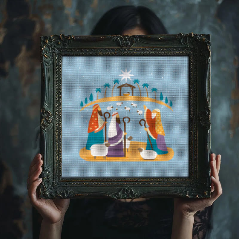 Cross Stitch Kit - Nativity Scenes | Merry Christmas Gift | Holy Needlepoint Ornament - image 2