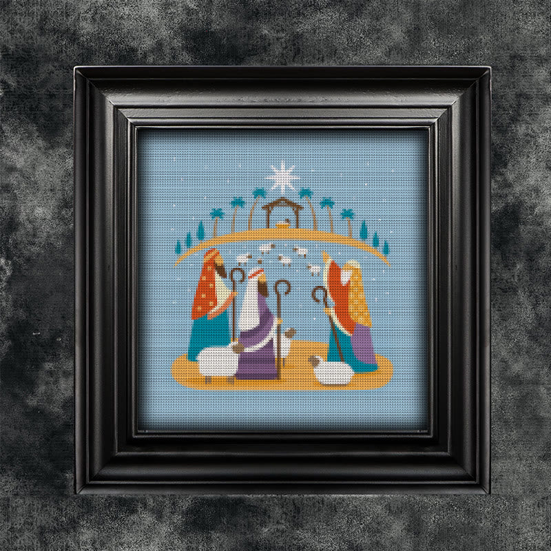 Cross Stitch Kit - Nativity Scenes | Merry Christmas Gift | Holy Needlepoint Ornament - image 1