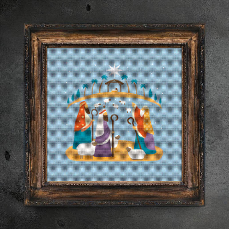 Cross Stitch Kit - Nativity Scenes | Merry Christmas Gift | Holy Needlepoint Ornament - Nativity Scenes - image 0