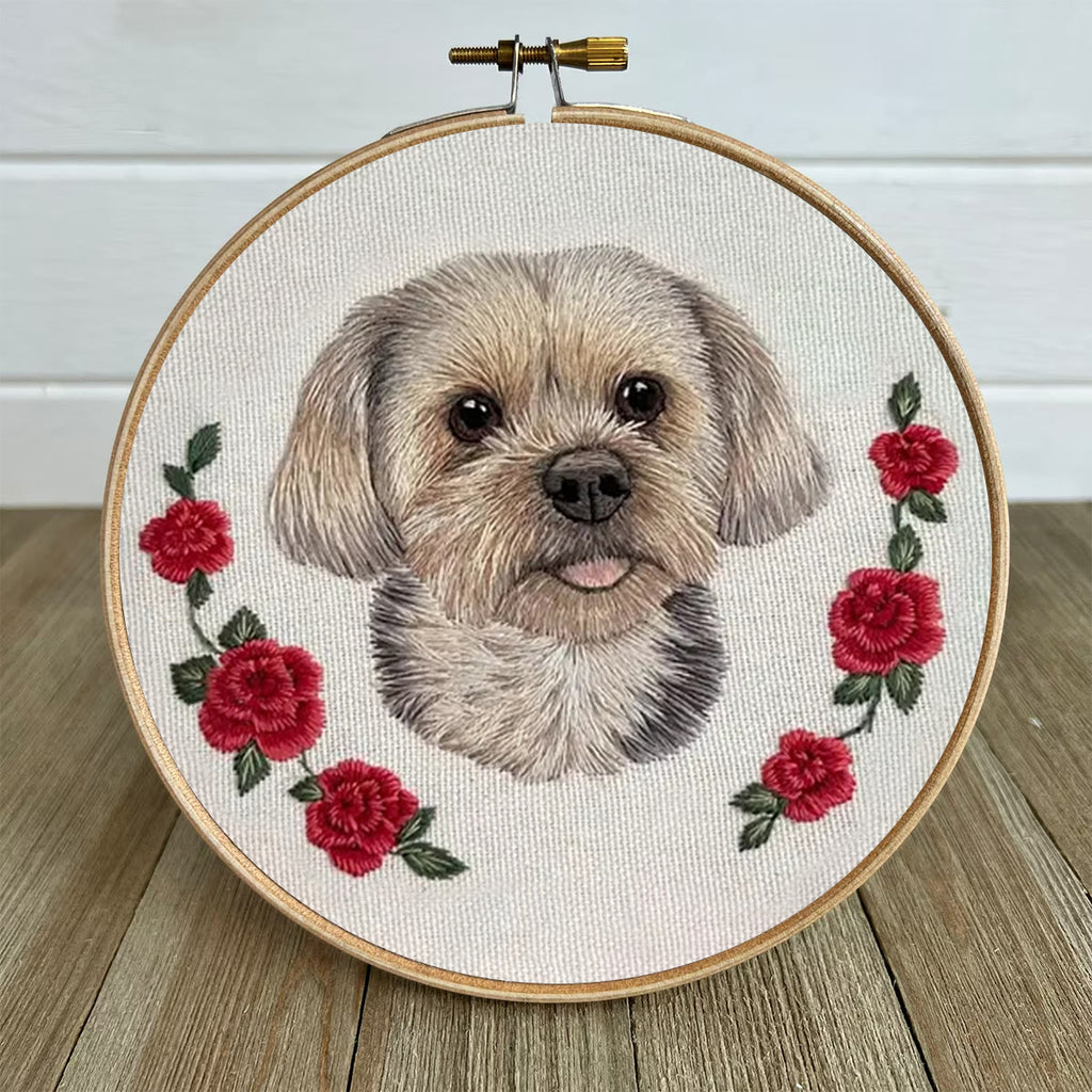 Rubbyoo Embroidery Kit - Puppy With Roses | Birthday Gifts For Dog Lovers | Cute Animal Craft  - image 5